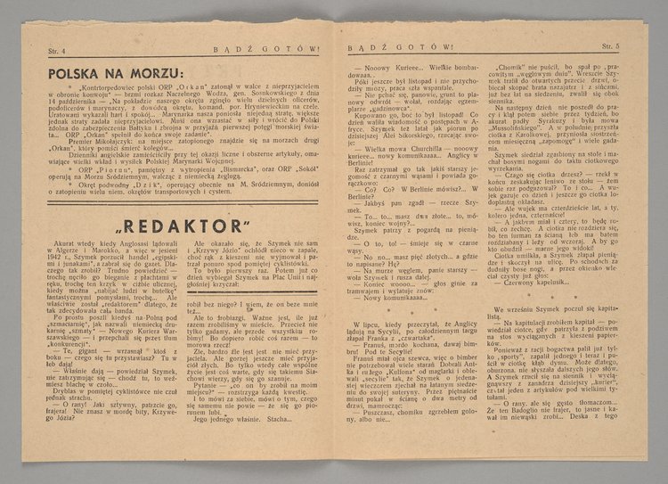 Czasopismo p.t. "Bądź Gotów. Dwutygodnik Rycerzy Zawiszy", Rok II, Nr. 21 z 20 listopada 1943 r.