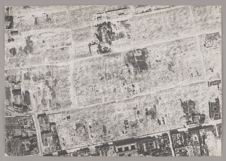 Fotoplan Warszawy (fragment), teren dawnego getta; widok od ulicy Leszno w kierunku północnym