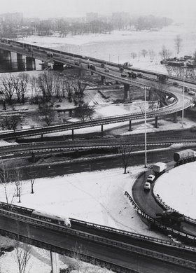 Most Łazienkowski i fragment Trasy Łazienkowskiej