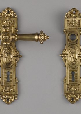 Klamka z dwoma szyldzikami z Ratusza Warszawskiego