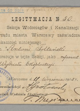 Legitymacja służbowa Antoniego Foltańskiego