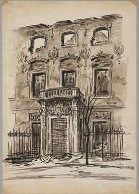 Fragment pałacu Czapskich od ulicy Traugutta