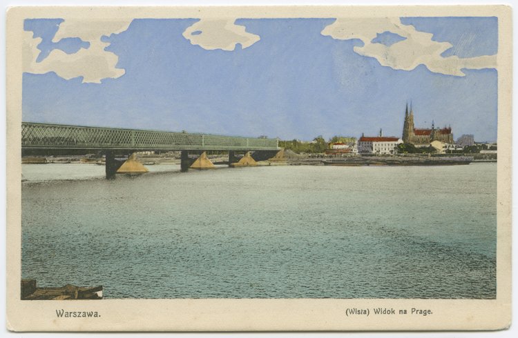 Most Kierbedzia i panorama praskiego brzegu