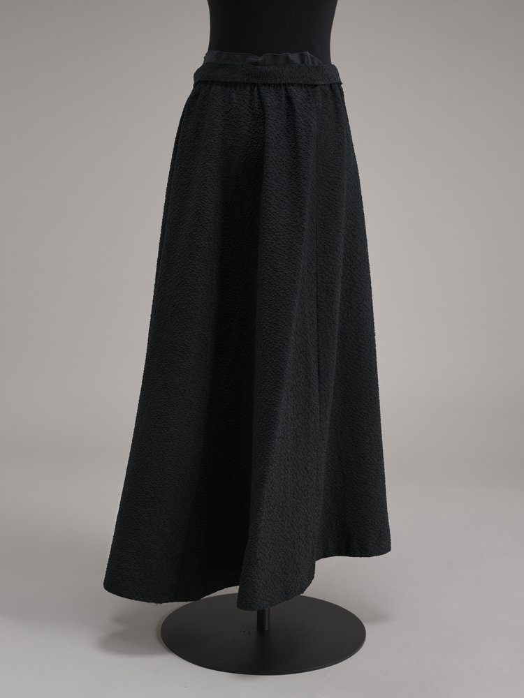 Kostium damski granatowy: bolerko, spódnica, bluzka-przodzik