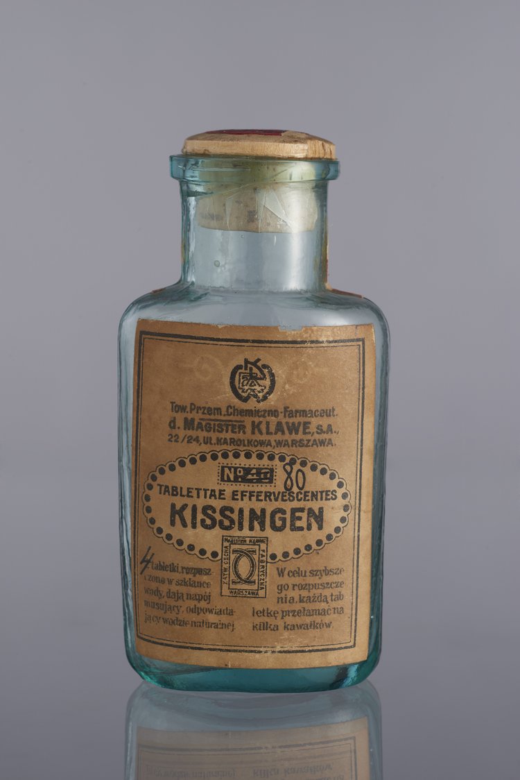 Butelka apteczna po preparacie Kissingen firmy Klawe