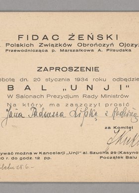 Zaproszenie na Bal "Unji"