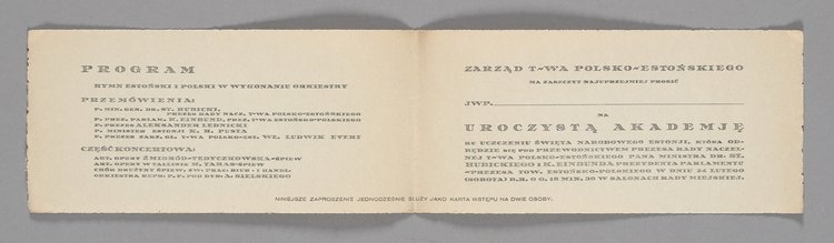 Zaproszenie na uroczystą Akademię ku uczczeniu święta narodowego Estonii