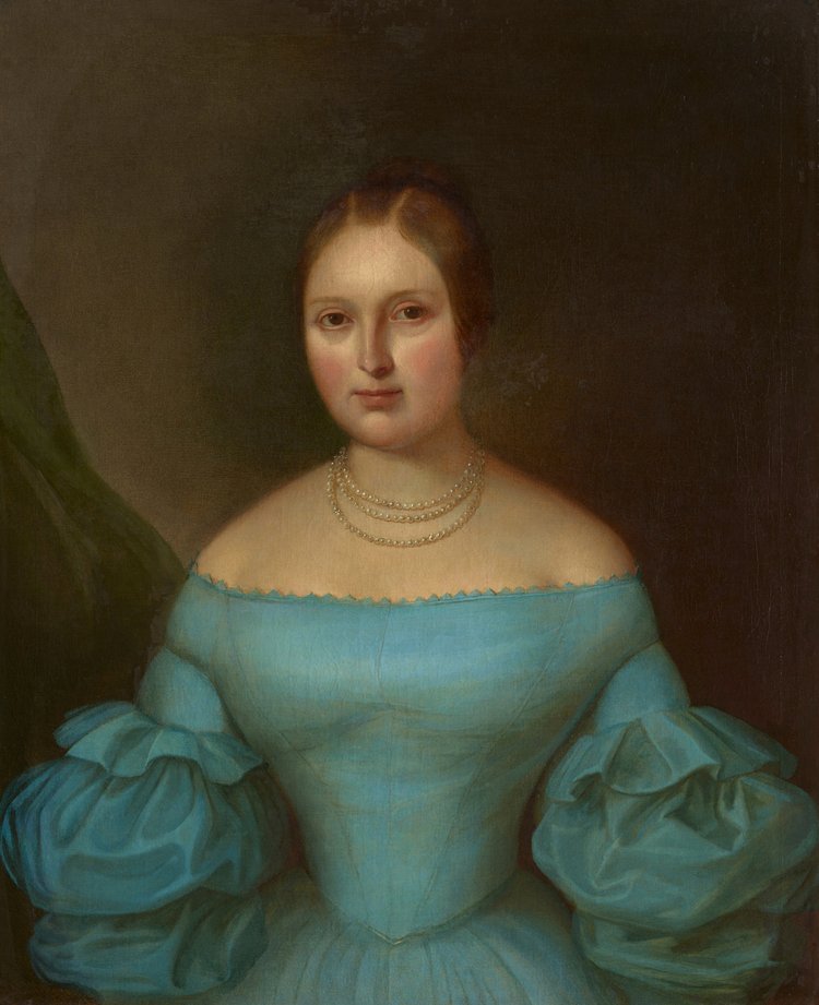 Portret kobiety w niebieskiej sukni