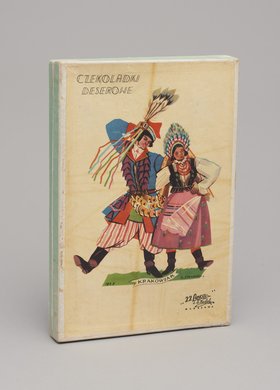 Pudełko po czekoladkach deserowych z ilustracją z serii Tańce Polskie - Krakowiak