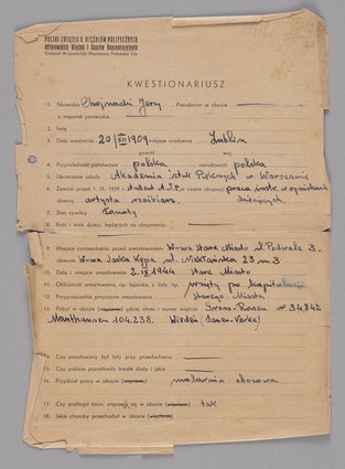 Kwestionariusz Jerzego Chojnackiego