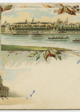 Mozaika widoków - panorama Starego Miasta, kościół św. Aleksandra