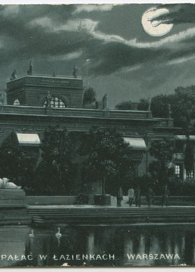 Pałac Na Wyspie w Łazienkach nocą
