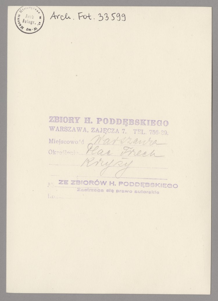 Plac Trzech Krzyży z kościołem św. Aleksandra i perspektywa Alej Ujazdowskich