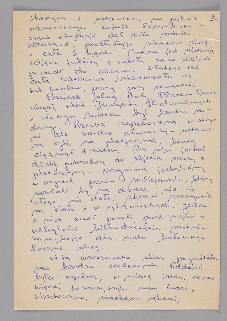 Relacja Jerzego Chojnackiego z prac naprawczych jakie prowadził przy pomniku Mikołaja Kopernika w Warszawie