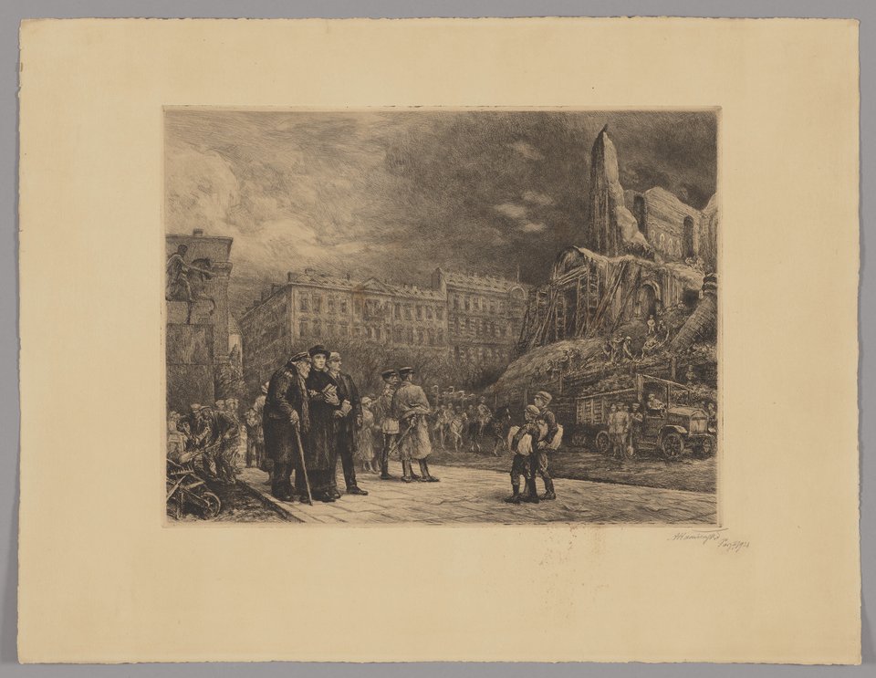 Rozbiórka soboru na placu Saskim w Warszawie