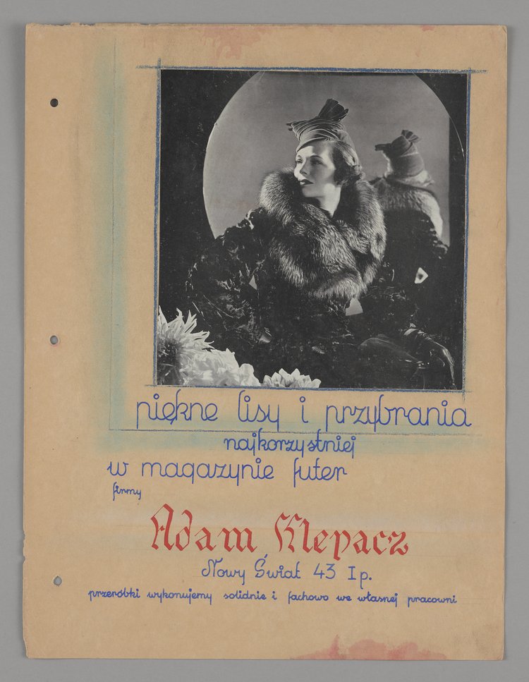 Reklama Magazynu Futer Adama Klepacza w Warszawie