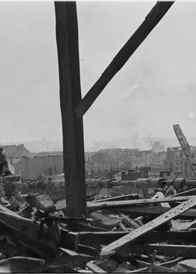 Panorama zniszczonego Śródmieścia