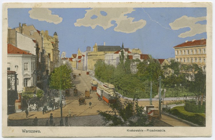 Krakowskie Przedmieście od strony wylotu ulicy Trębackiej