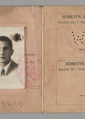 Legitymacja tramwajowa wystawiona Tadeuszowi Skolimowskiemu