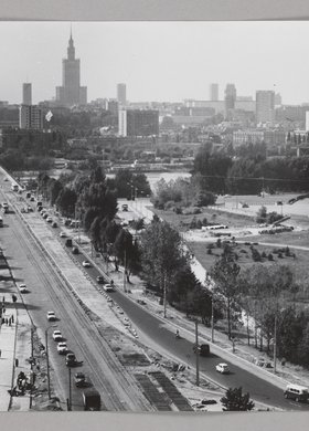 Panorama Warszawy z wieżowca przy alei Waszyngtona