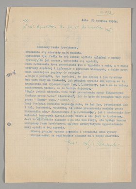 Pismo wysłane przez Antoniego Olszewskiego