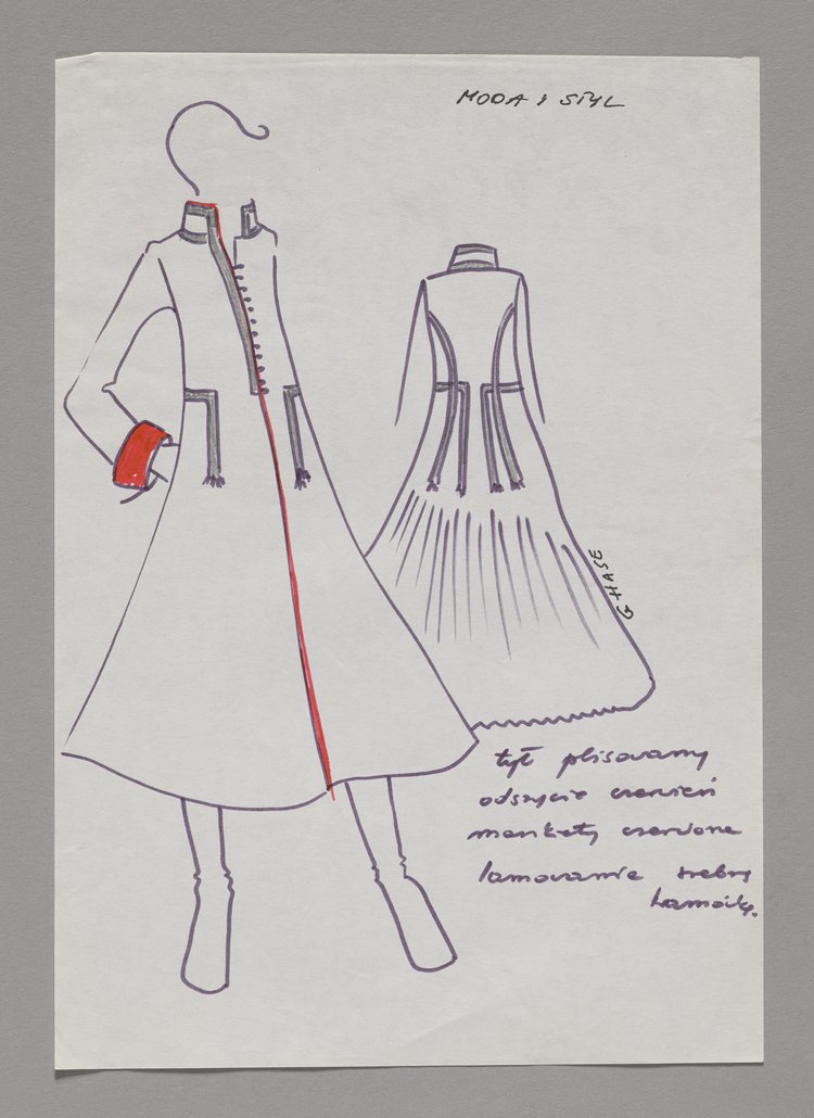 Projekt płaszcza dla Spółdzielni Moda i Styl