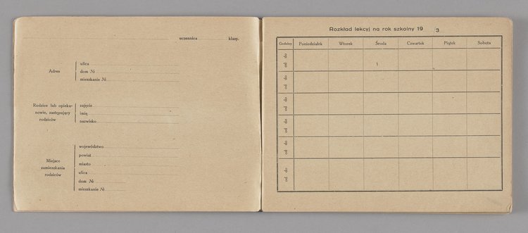 Dziennik uczennicy VII. klasy Krystyny Pollerówny