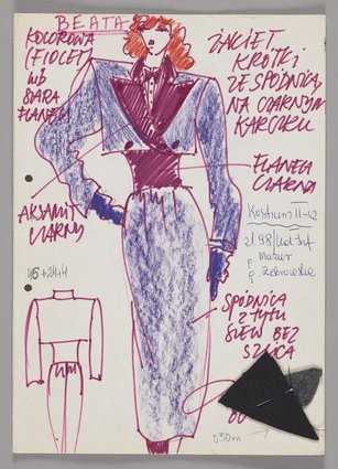 Projekt ubioru z kolekcji informacyjnej jesień-zima 1998/1999 (?)