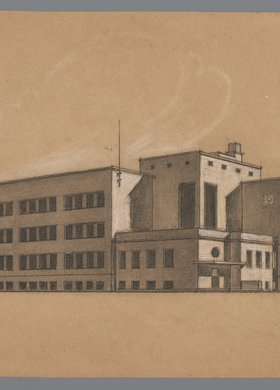 Gimnazjum Żeńskie im. J. Słowackiego, ul. Wawelska, widok perspektywiczny