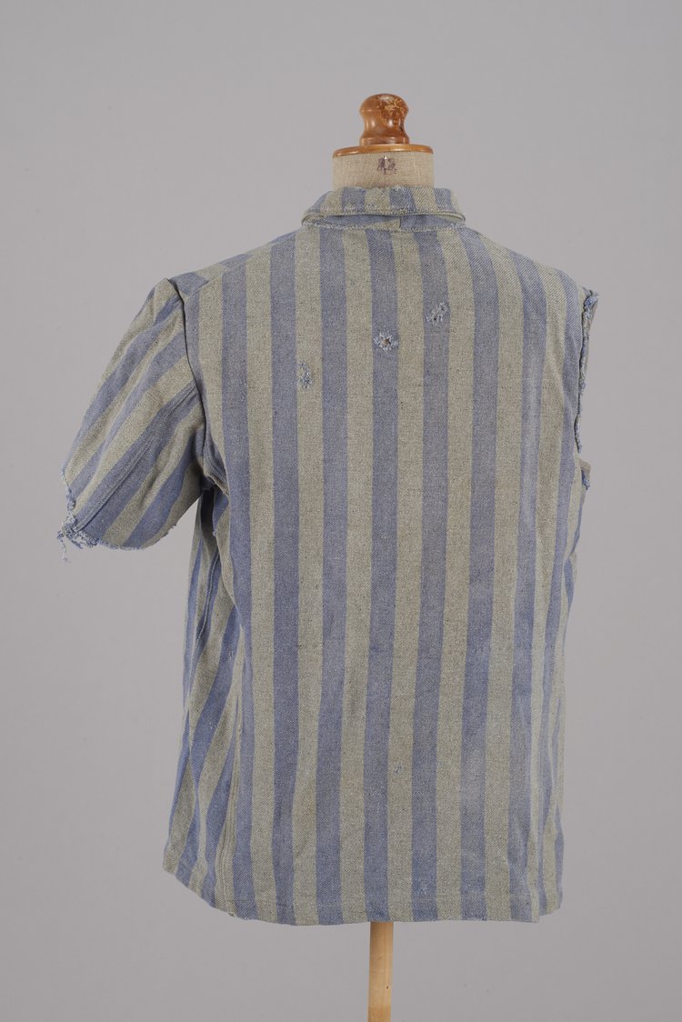 Pasiak - bluza obozowa z KL Auschwitz z numerem obozowym P 25985 harcerki Szarych Szeregów Urszuli Głowackiej ps. Urka