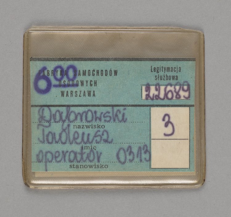 Legitymacja służbowa Tadeusza Dąbrowskiego