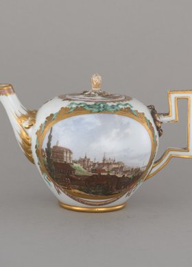 Czajnik z widokami Warszawy i Pragi