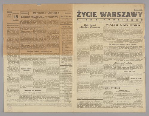 Gazeta Życie Warszawy. Pismo codzienne, R. 2, Nr 77 z 18 marca 1945 r.