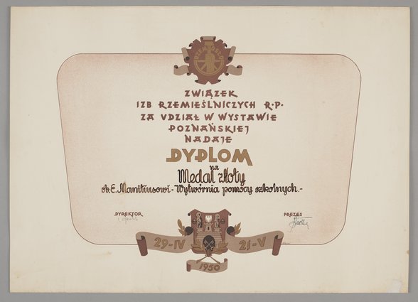 Dyplom nadany Edwardowi Maniutiusowi