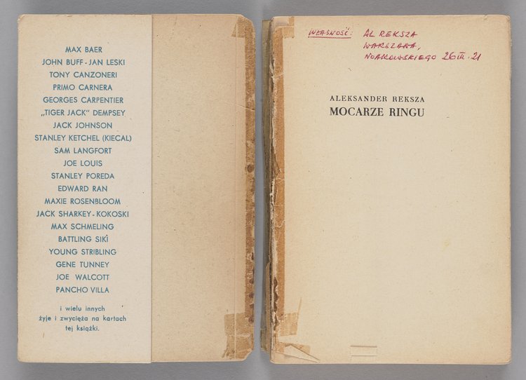 Książka Aleksandra Rekszy p.t. Mocarze ringu (Wrocław 1948)