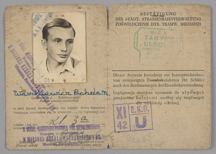 Schülerausweis/Legitymacja szkolna wydana Bohdanowi Waszkiewiczowi