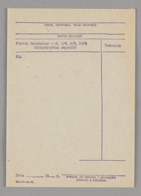 Blankiet formularzy WS KLSP "IZIS" Lecznicy Wizyt Domowych w Warszawie