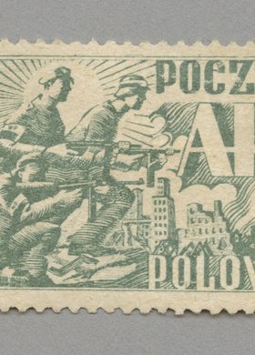 Znaczek pocztowy Poczty Polowej Armii Krajowej z okresu Powstania Warszawskiego