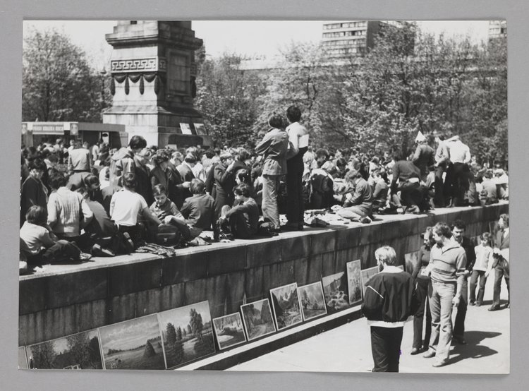 Book fair outside the Palace of Culture and Science