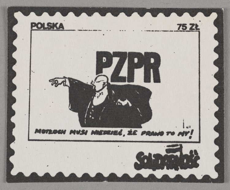 Znaczek okolicznościowy z podobizną przemawiającego sędziego - symbolu wymiaru sprawiedliwości