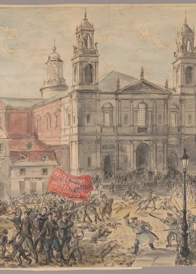 Manifestacja na placu Grzybowskim 13 listopada 1904 roku