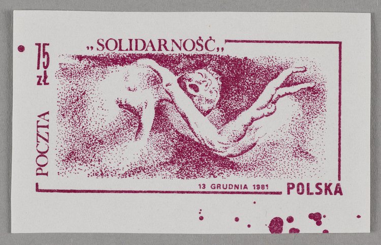 Znaczek okolicznościowy upamiętniający wprowadzenie stanu wojennego w Polsce