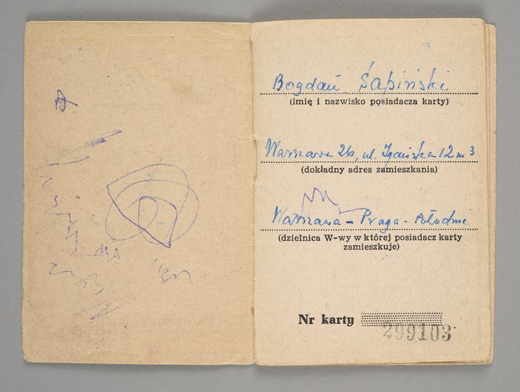 "Tobie Warszawo 1959 - 1965" - Karta pracy społecznej przy budowie stolicy należąca do Bogdana Sapińskiego