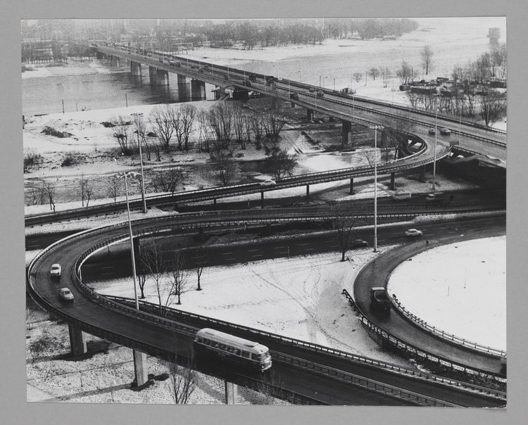 Łazienkowski Bridge and fragment of Łazienkowska Thoroughfare