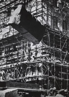 View of the construction site of the Marshal’s Residential District (MDM), Konstytucji Sq., corner of Piękna St.