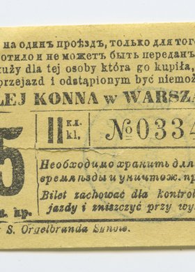 Bilet jednorazowy w klasie II Kolei Konnej w Warszawie