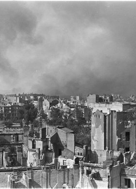 Panorama zniszczonego Śródmieścia