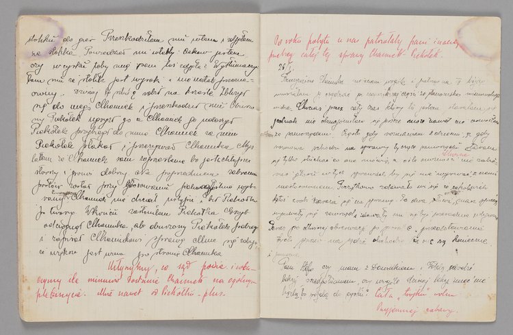 Zeszyt Miriam Gerblich, praktykantki w Domu Sierot z wpisami Stefanii Wilczyńskiej