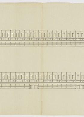 Dworzec Centralny, elewacja północna i południowa, projekt konkursowy