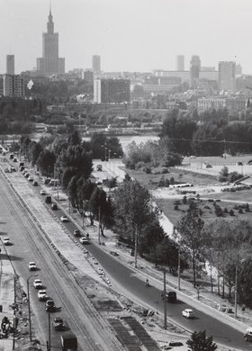 Panorama of Warsaw from a skyscraper in Aleja Waszyngtona